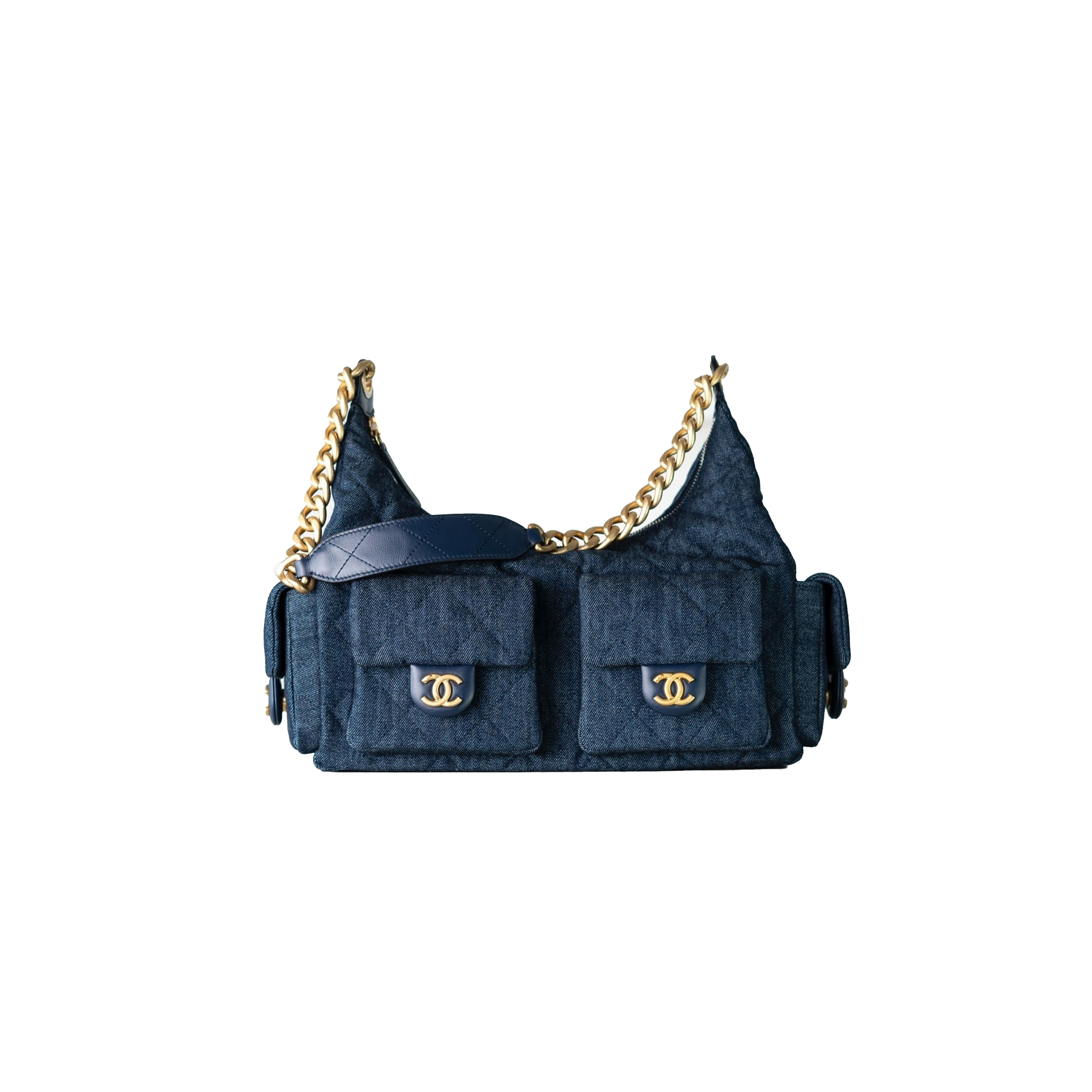 ch*el 25c hobo hippie bag dark De*1m blue as5302 (35*27*18cm)